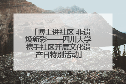 博士进社区 非遗焕新彩——四川大学携手社区开展文化遗产日特别活动