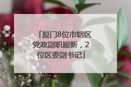 厦门8位市辖区党政副职履新，2位区委副书记
