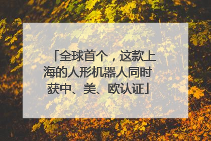 全球首个，这款上海的人形机器人同时获中、美、欧认证
