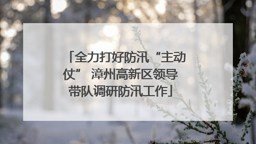 全力打好防汛“主动仗” 漳州高新区领导带队调研防汛工作