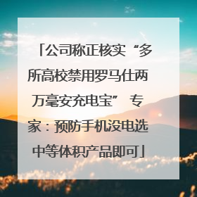 公司称正核实“多所高校禁用罗马仕两万毫安充电宝” 专家：预防手机没电选中等体积产品即可