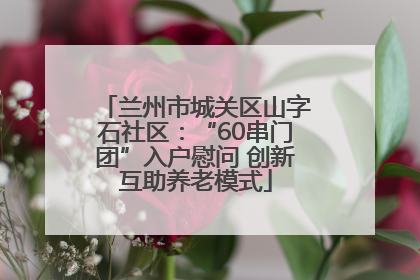 兰州市城关区山字石社区：“60串门团”入户慰问 创新互助养老模式