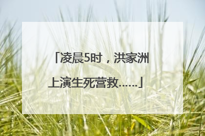 凌晨5时，洪家洲上演生死营救……