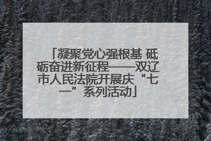 凝聚党心强根基 砥砺奋进新征程——双辽市人民法院开展庆“七一”系列活动