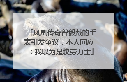 凤凰传奇曾毅戴的手表引发争议，本人回应：我以为是块劳力士