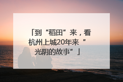 到“稻田”来，看杭州上城20年来“光阴的故事”
