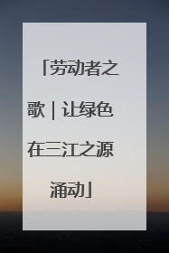 劳动者之歌｜让绿色在三江之源涌动
