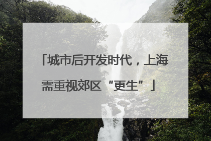 城市后开发时代，上海需重视郊区“更生”