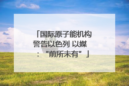 国际原子能机构警告以色列 以媒：“前所未有”