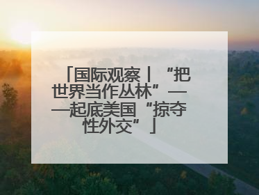 国际观察丨“把世界当作丛林”——起底美国“掠夺性外交”
