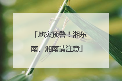 地灾预警！湘东南、湘南请注意