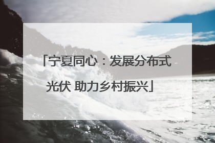 宁夏同心：发展分布式光伏 助力乡村振兴