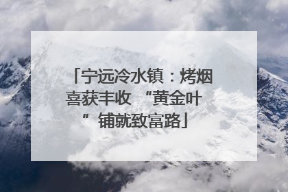 宁远冷水镇：烤烟喜获丰收 “黄金叶”铺就致富路