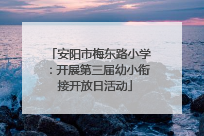安阳市梅东路小学：开展第三届幼小衔接开放日活动