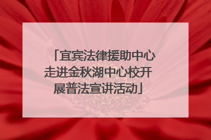 宜宾法律援助中心走进金秋湖中心校开展普法宣讲活动