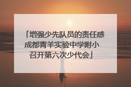 增强少先队员的责任感 成都青羊实验中学附小召开第六次少代会