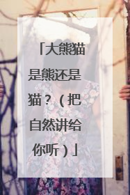 大熊猫是熊还是猫？（把自然讲给你听）