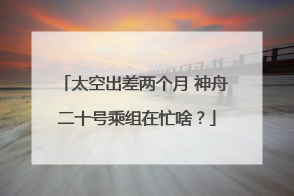太空出差两个月 神舟二十号乘组在忙啥？
