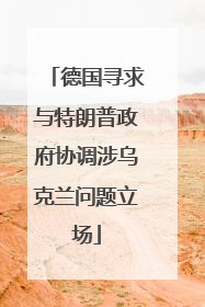 德国寻求与特朗普政府协调涉乌克兰问题立场