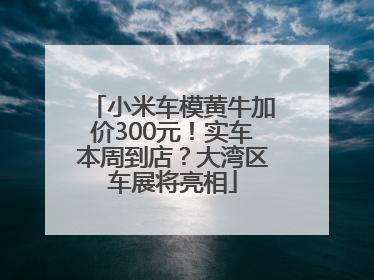 小米车模黄牛加价300元！实车本周到店？大湾区车展将亮相