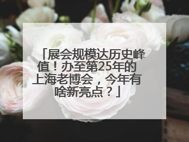 展会规模达历史峰值！办至第25年的上海老博会，今年有啥新亮点？