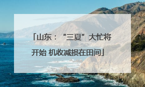 山东：“三夏”大忙将开始 机收减损在田间