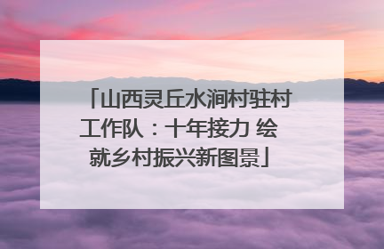 山西灵丘水涧村驻村工作队：十年接力 绘就乡村振兴新图景