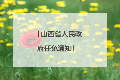 山西省人民政府任免通知