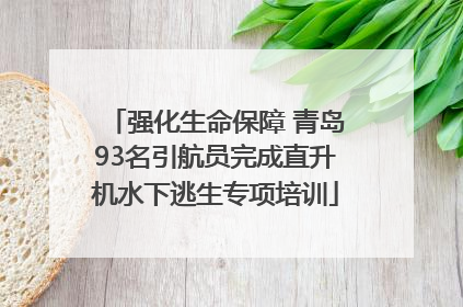强化生命保障 青岛93名引航员完成直升机水下逃生专项培训