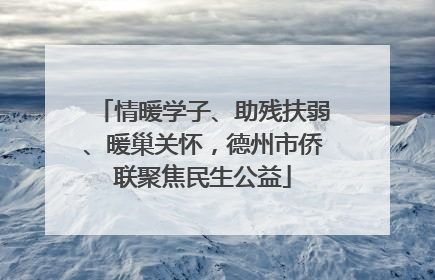 情暖学子、助残扶弱、暖巢关怀，德州市侨联聚焦民生公益