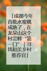 成都今年首批水蜜桃成熟了，在龙泉山这个村尝鲜“第一口”｜寻找和美乡村推荐官