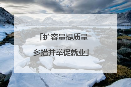 扩容量提质量 多措并举促就业