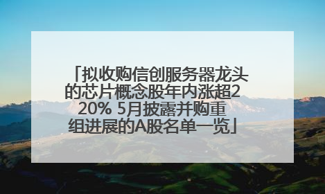 拟收购信创服务器龙头的芯片概念股年内涨超220% 5月披露并购重组进展的A股名单一览