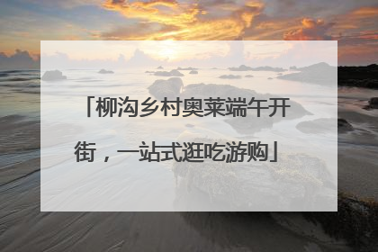 柳沟乡村奥莱端午开街，一站式逛吃游购