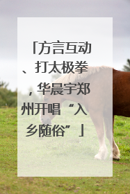 方言互动、打太极拳，华晨宇郑州开唱“入乡随俗”