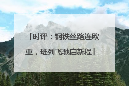 时评：钢铁丝路连欧亚，班列飞驰启新程