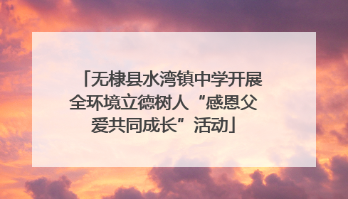 无棣县水湾镇中学开展全环境立德树人“感恩父爱共同成长”活动