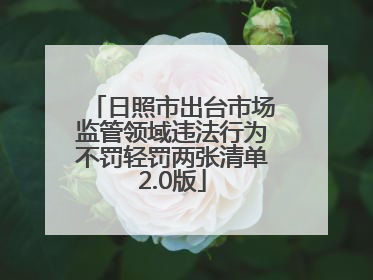 日照市出台市场监管领域违法行为不罚轻罚两张清单2.0版