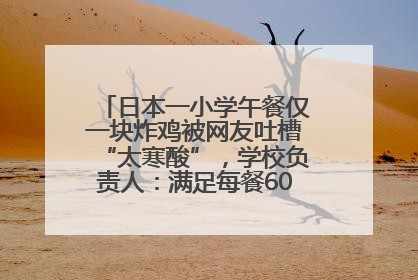 日本一小学午餐仅一块炸鸡被网友吐槽“太寒酸”，学校负责人：满足每餐600千卡的标准