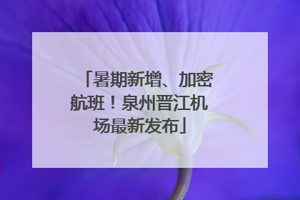 暑期新增、加密航班！泉州晋江机场最新发布