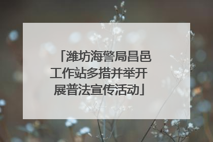 潍坊海警局昌邑工作站多措并举开展普法宣传活动