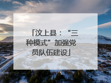 汶上县：“三种模式”加强党员队伍建设