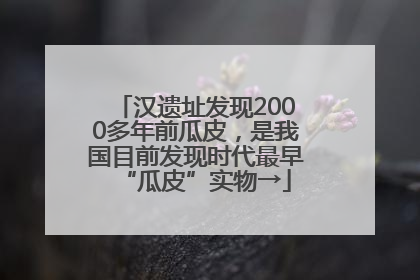 汉遗址发现2000多年前瓜皮，是我国目前发现时代最早“瓜皮”实物→