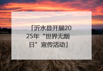 沂水县开展2025年“世界无烟日”宣传活动