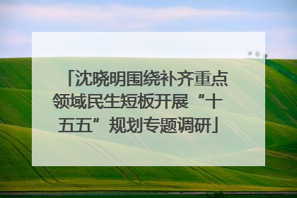 沈晓明围绕补齐重点领域民生短板开展“十五五”规划专题调研