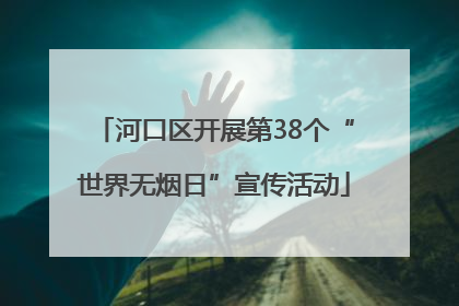 河口区开展第38个“世界无烟日”宣传活动