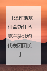 泽连斯基任命新任乌克兰驻北约代表团团长
