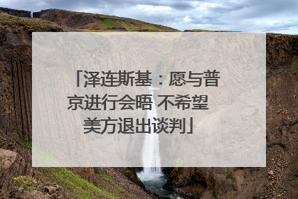 泽连斯基：愿与普京进行会晤 不希望美方退出谈判