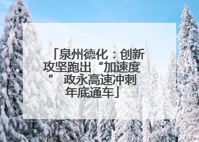 泉州德化：创新攻坚跑出“加速度” 政永高速冲刺年底通车