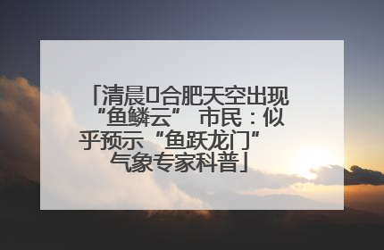 清晨﻿合肥天空出现“鱼鳞云” 市民：似乎预示“鱼跃龙门” 气象专家科普